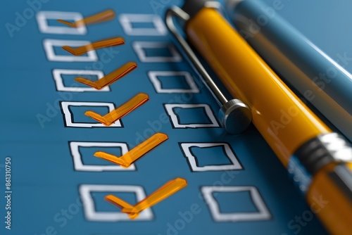 ISO standards compliance checklist with checkboxes filled, ensuring adherence to quality management and regulatory requirements.