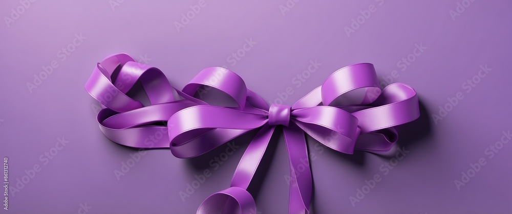 ribbon laces on purple background top view banner with copy space ribbon laces on purple background top view banner with copy space