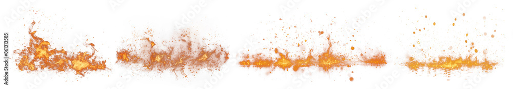 Blowing fire flame effects set Blowing fire flame effects set