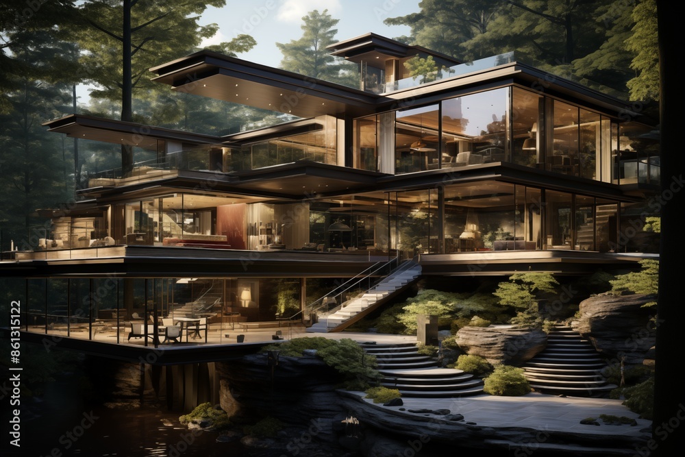 A futuristic forest home A futuristic forest home