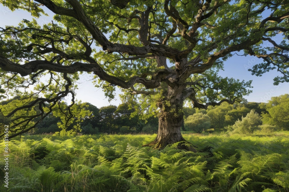 Oak (Quercus robur) woodland and bracken (Pteridium aquilinum), Ashdown Forest, Sussex, England Oak (Quercus robur) woodland and bracken (Pteridium aquilinum), Ashdown Forest, Sussex, England
