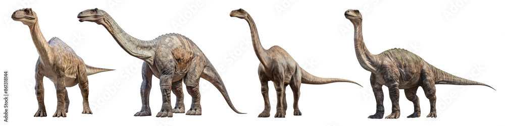 Fototapeta premium Dinosaur creature Mesozoic era set