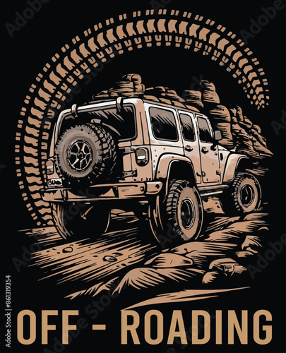 Off - Roading T shirt design vector .