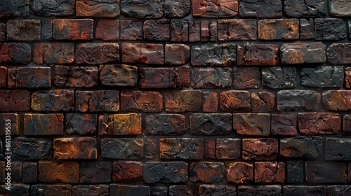 Red brick wall in weathered brick