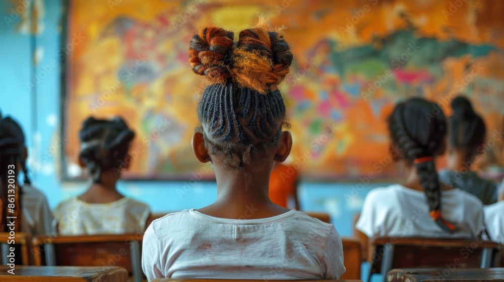 classroom showing back view of black students classroom showing back view of black students