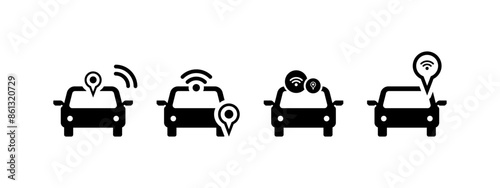 autonomous smart car icon vector illustration. smart car icon concept.
