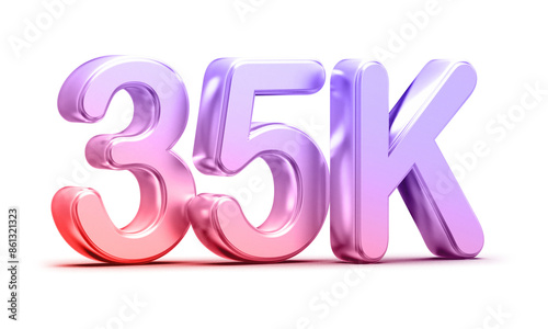 35k Followers Gradient Number 3D Render photo