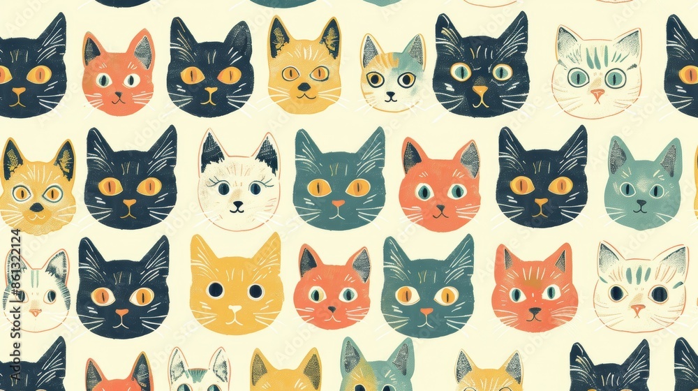 Abstract cat pattern wallpaper Abstract cat pattern wallpaper