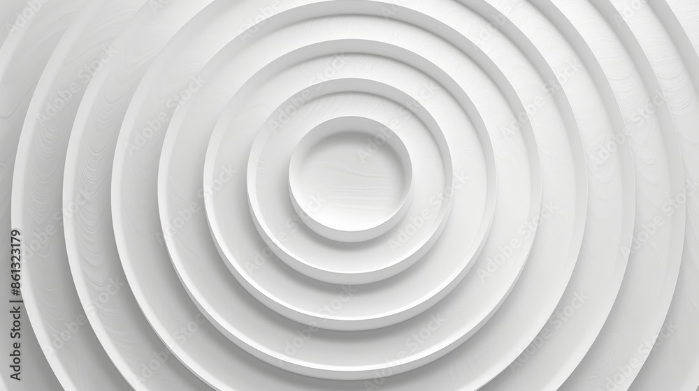 Obraz premium Minimalist design featuring concentric monochrome circles