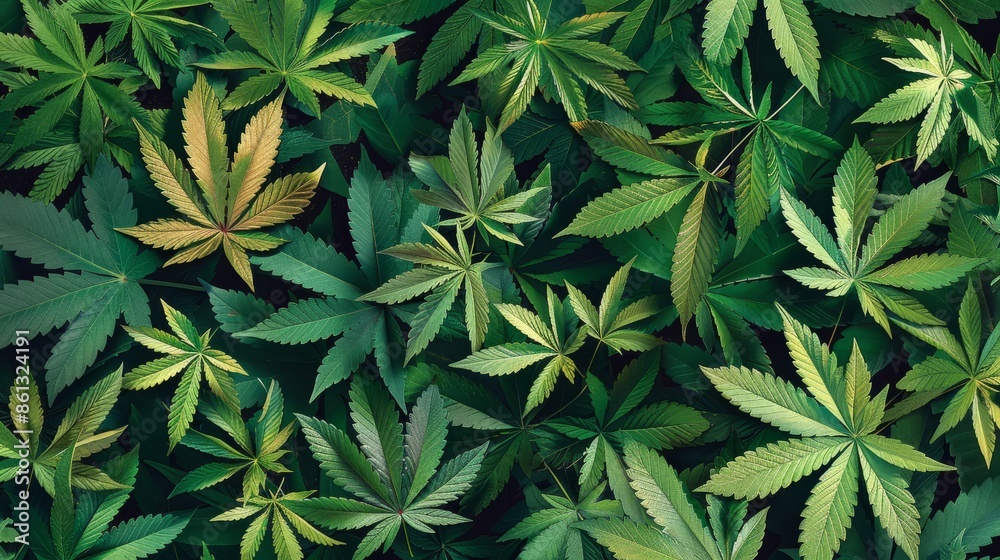 Hemp leaves in their natural outdoor habitat Hemp leaves in their natural outdoor habitat