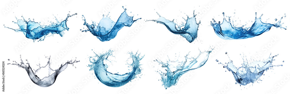 Obraz premium PNG Splash water cut out element set