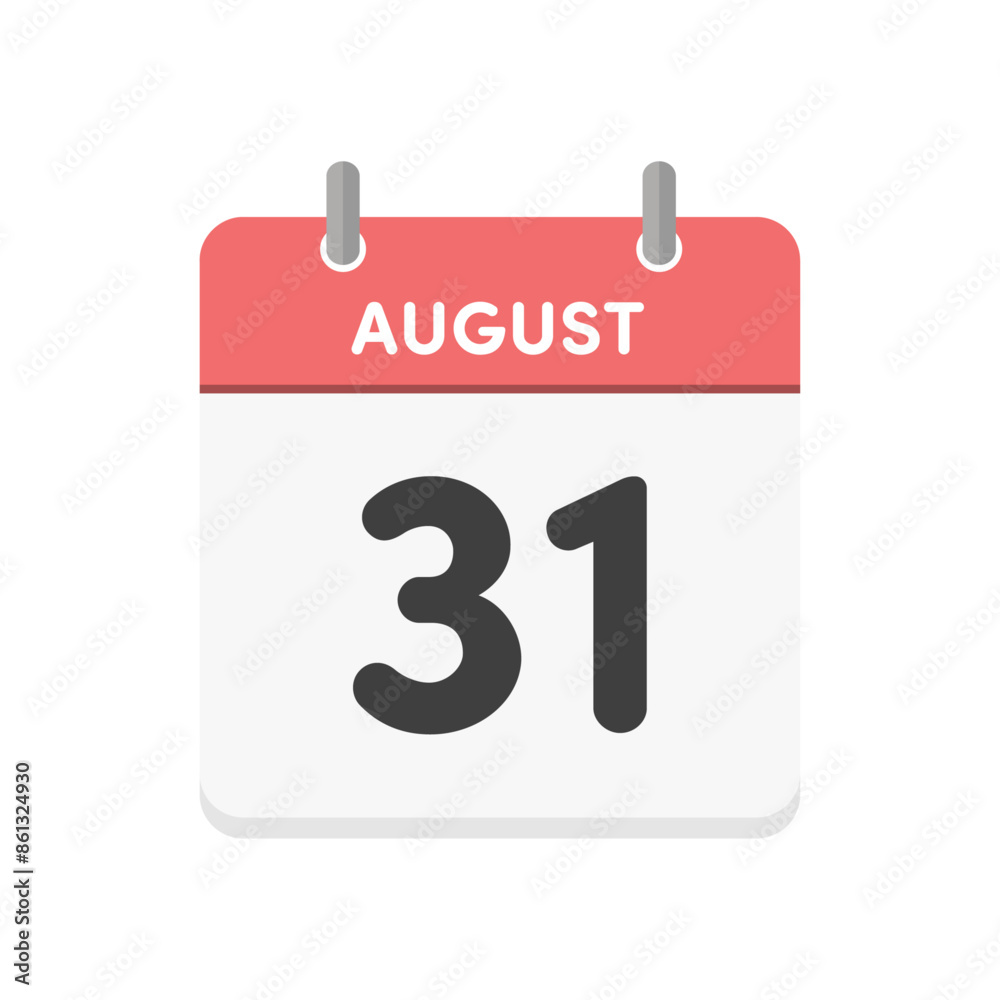 8月31日・August 31の日めくりカレンダーのアイコン - 8/31の日付入りの暦のデザイン素材 8月31日・August 31の日めくりカレンダーのアイコン - 8/31の日付入りの暦のデザイン素材