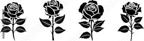 Set Of Black Roses (3)