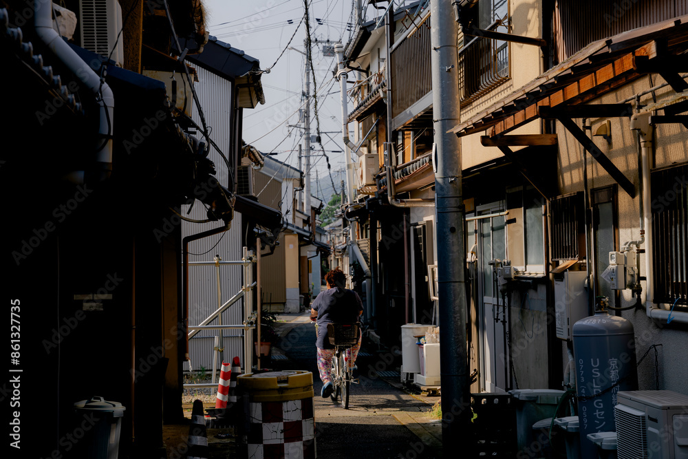 Amazing view of Japanese Houses at small roadway or Alley in Maizuru, Kyoto, Japan Amazing view of Japanese Houses at small roadway or Alley in Maizuru, Kyoto, Japan