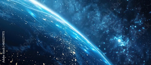 Fototapeta Naklejka Na Ścianę i Meble -  Conceptual image of an advanced digital system for managing space resources with clear space for text