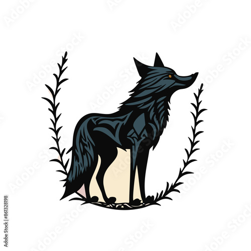 wolf head vector photo