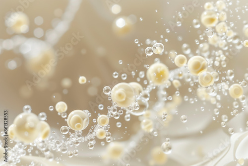 AHA/BHA Exfoliation: Close-Up View of Molecules Dissolving Dead Skin Cells for Brighter, Healthier Skin photo