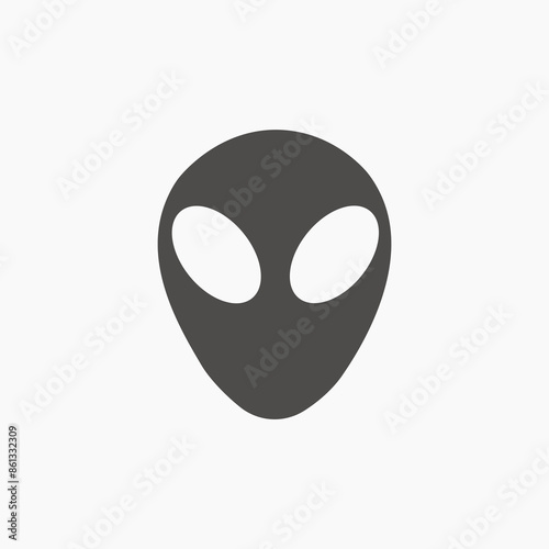 Alien head icon vector. extraterrestrial, stranger, invader symbol sign