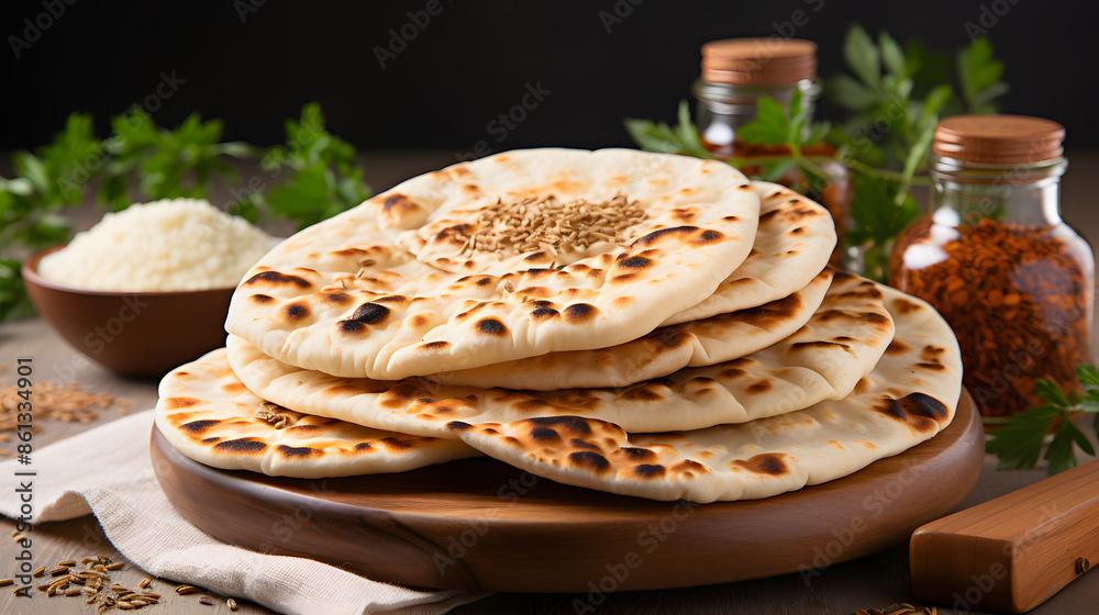 Traditional pita bread on rustic wood background Traditional pita bread on rustic wood background