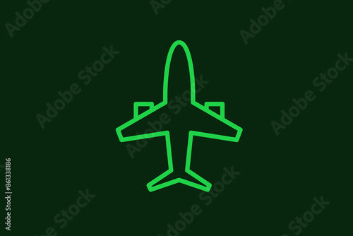 airplane illustration in flat style design. Vector illustration.