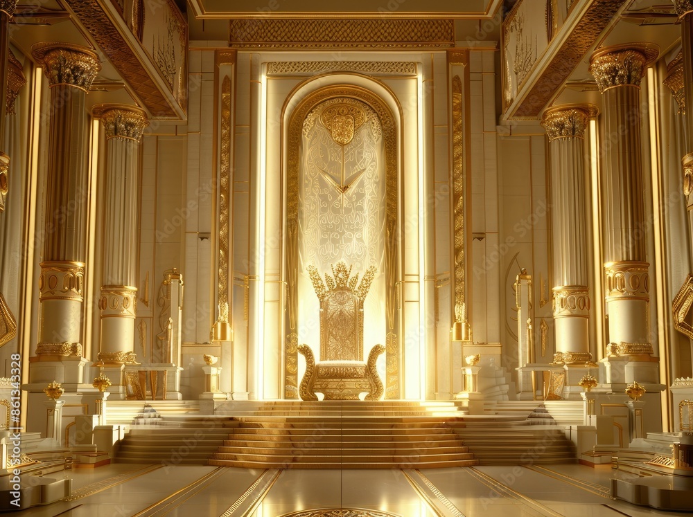 Obraz premium Golden Throne Room - A Grand Hall of Power