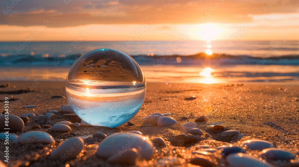 Crystal Ball Reflecting Beach Sunset Scene
Crystal Ball Reflecting Beach Sunset Scene