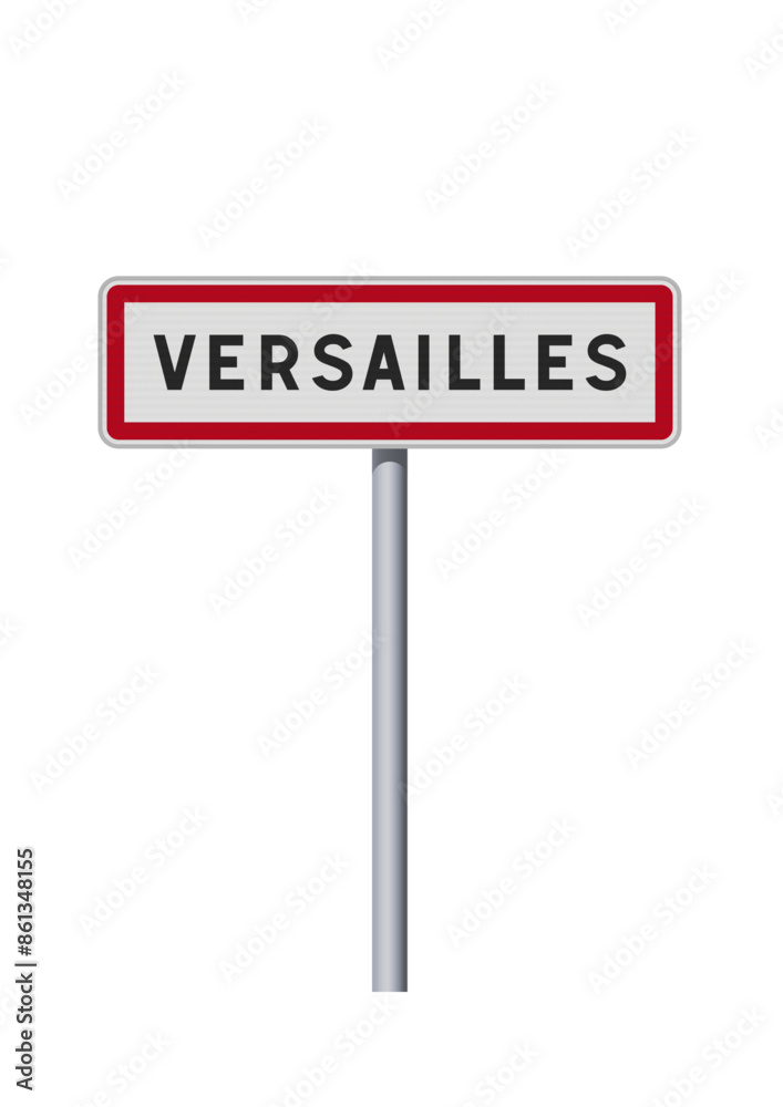 Panneau d'entrée de la ville de Versailles (Yvelines) en vectoriel Panneau d'entrée de la ville de Versailles (Yvelines) en vectoriel