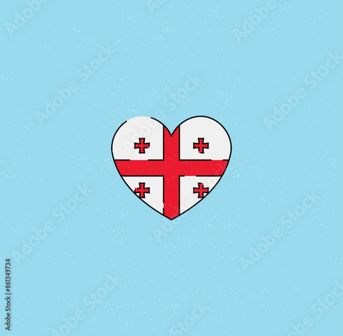 Eye-catching heart in the colors of the Georgian flag! Perfect for holidays, events, and showing your patriotism.