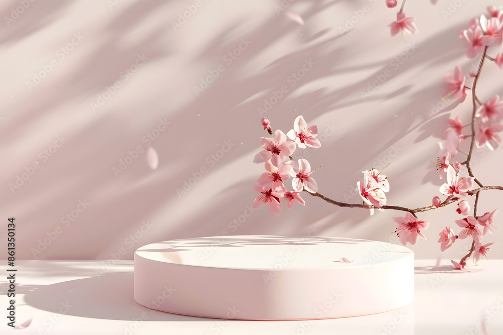 Spring Flower 3D Podium for Beauty Product Display Spring Flower 3D Podium for Beauty Product Display