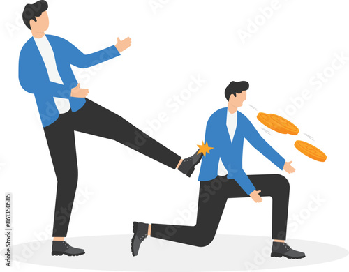 Businessman was beaten spit out coins

