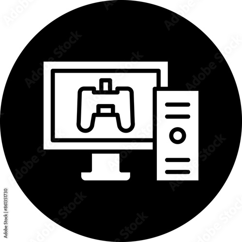 Vector Design Gaming Pc Icon Style
