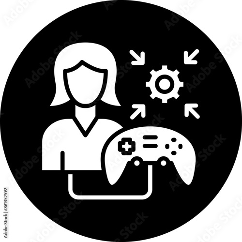 Vector Design Game Modder Female Icon Style