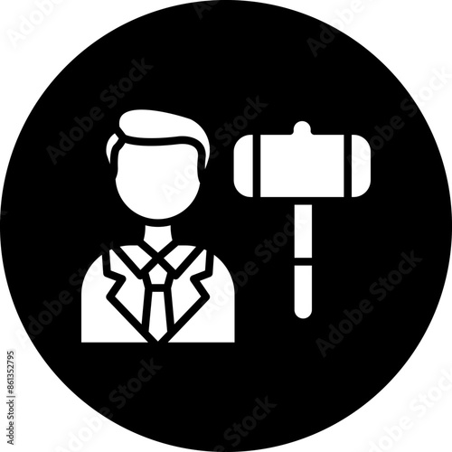 Vector Design Auctioneer Male Icon Style