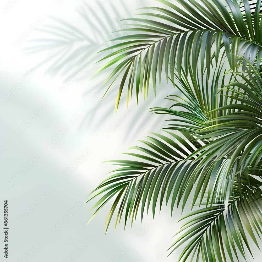Palm leaves radiating natural elegance in bright light on transparent background Palm leaves radiating natural elegance in bright light on transparent background