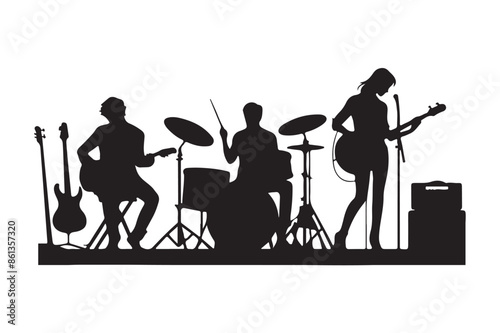  music ensemble vector illustrations.