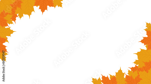 Autumn background. Maple leaves frame. Template for autumn banner, poster, card or advertising