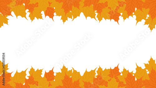 Autumn background. Maple leaves frame. Template for autumn banner, poster, card or advertising