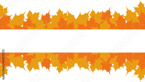 Autumn background. Maple leaves frame. Template for autumn banner, poster, card or advertising