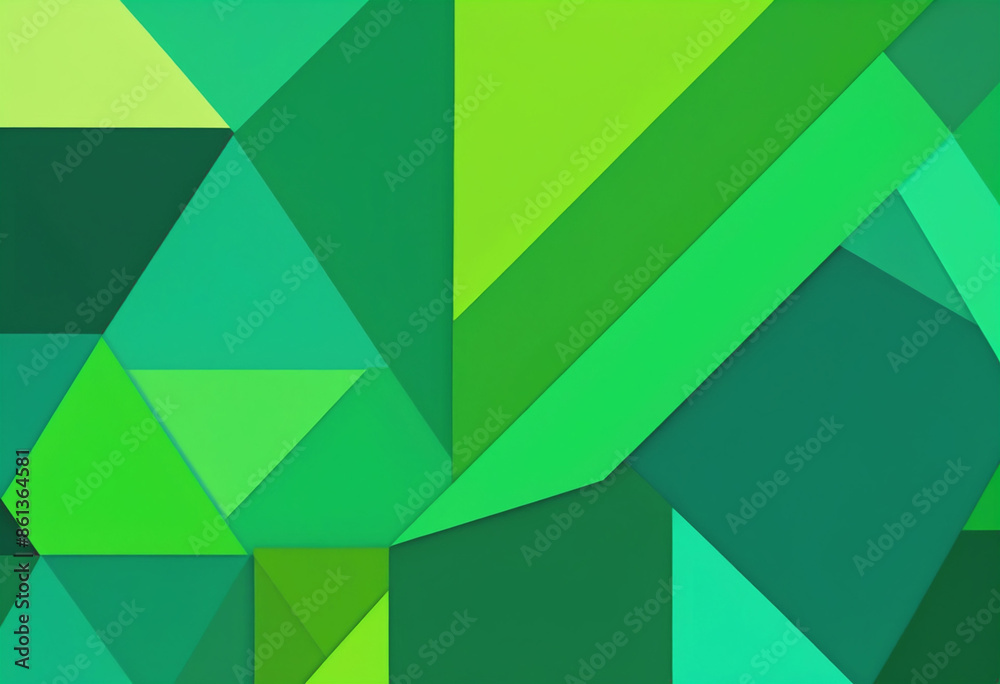 Geometric shapes abstract background in shades of green Geometric shapes abstract background in shades of green