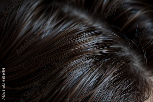 Close up on Textured Dark Brown Haircut