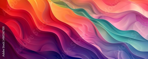 Abstract colorful wavy gradient background with soft pastel and vibrant hues photo