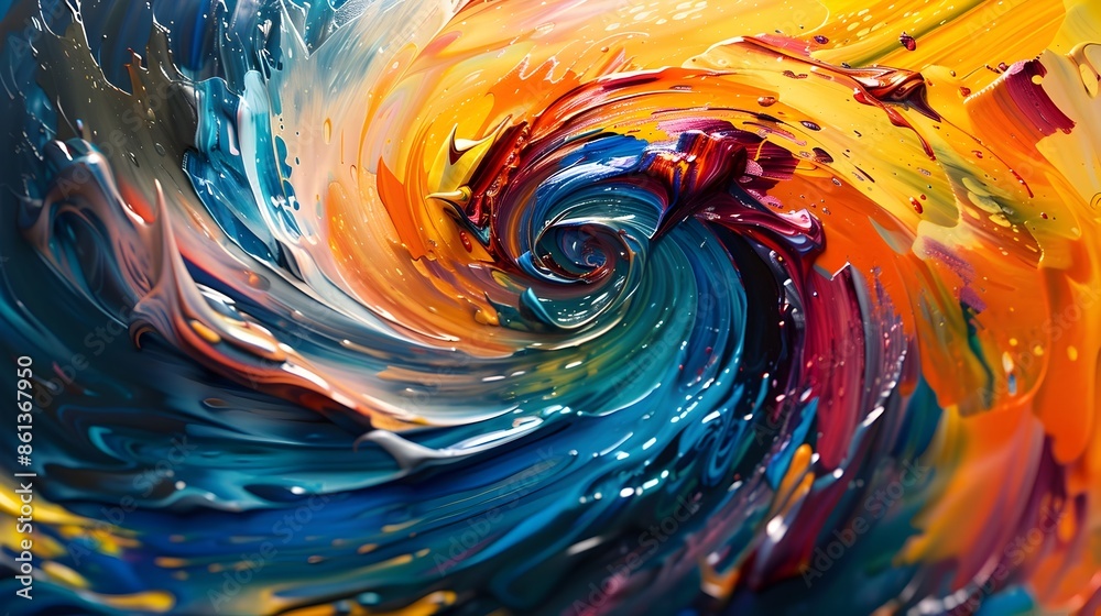 Captivating Swirls of Dynamic Color and Movement in Abstract Oil Painting Concept Captivating Swirls of Dynamic Color and Movement in Abstract Oil Painting Concept