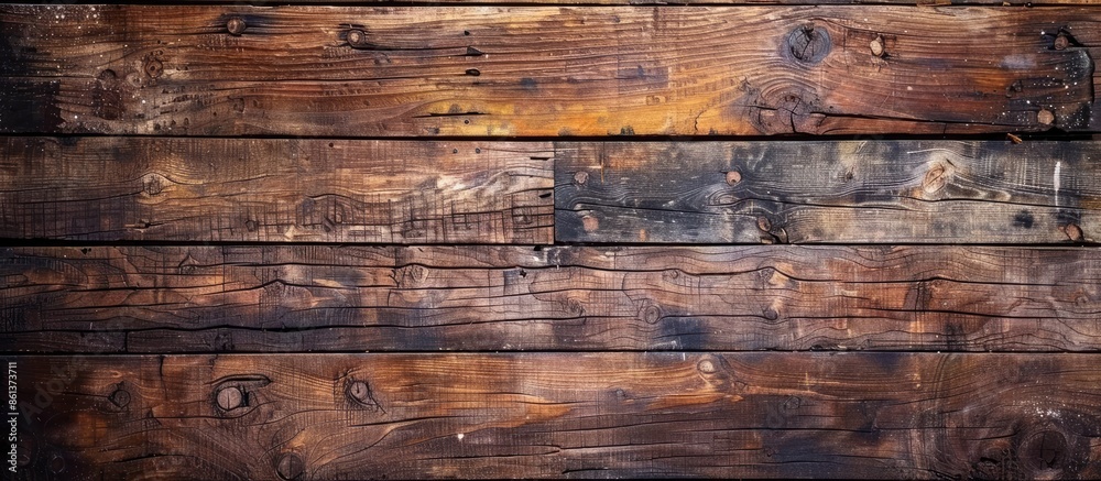 Brown weathered wooden plank providing a rustic texture on an old wall, creating a natural pattern in the background of the copy space image. Brown weathered wooden plank providing a rustic texture on an old wall, creating a natural pattern in the background of the copy space image.