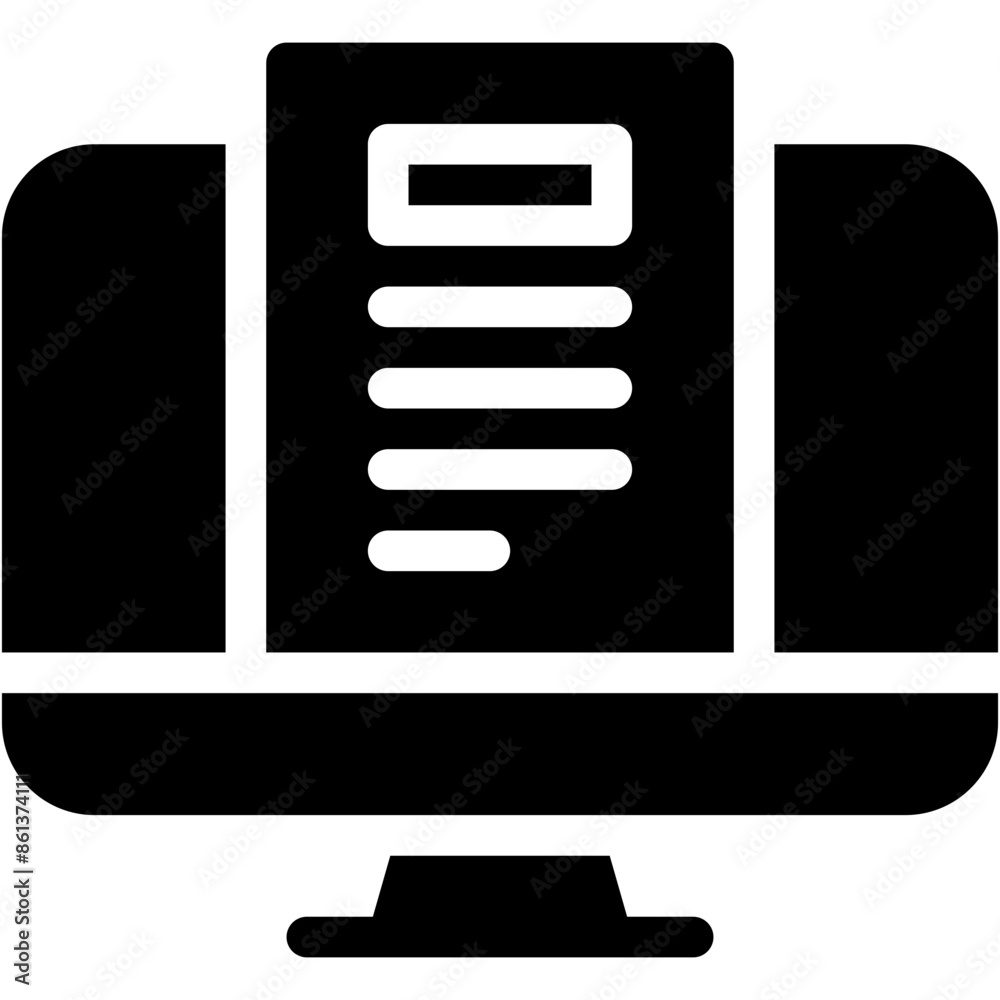 Vector Icon Article, blog, blogging, screen Vector Icon Article, blog, blogging, screen