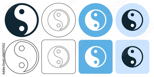 yin yang , meditation Japanese Korean Chinese Balance and harmony. Logo of meditation, karma, buddhism  sign icon symbol ui and ux design, glyphs and stroke line icon