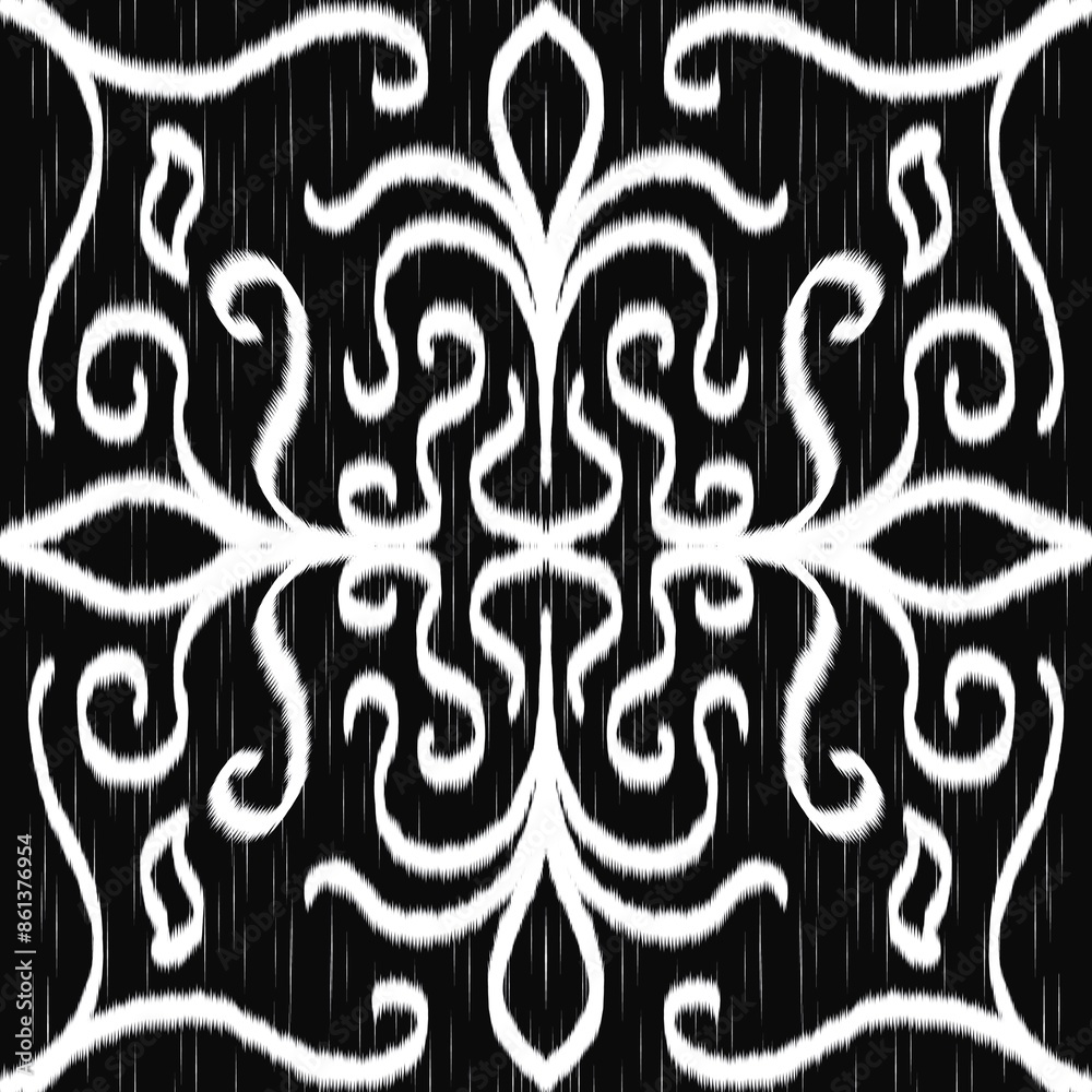 Fototapeta premium Fabric patterns, woven fabric patterns, textiles, white stripes with black background, fabric patterns.