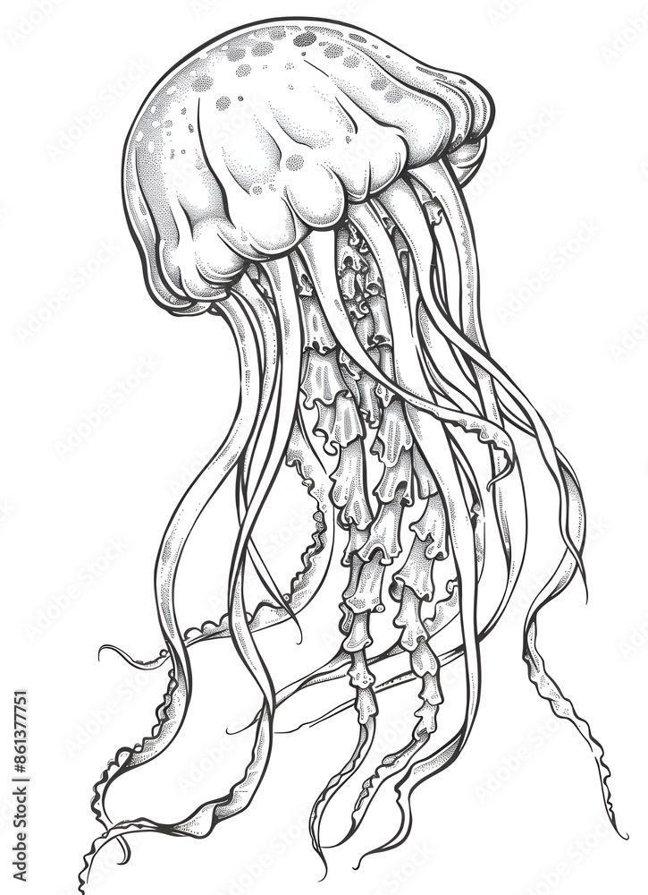 jelly fish drawing on white background genrated by AI.
jelly fish drawing on white background genrated by AI.