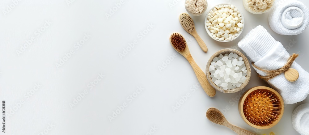Spa and cellulite removal tools arranged on a white background for a copy space image. Spa and cellulite removal tools arranged on a white background for a copy space image.