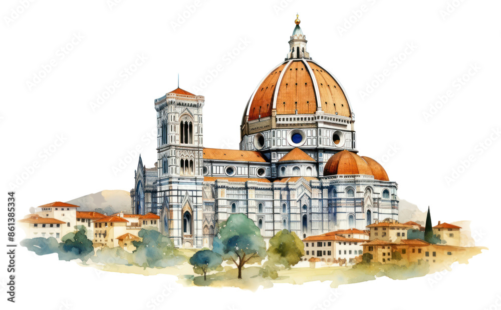 Obraz premium PNG Architecture cathedral building painting.
