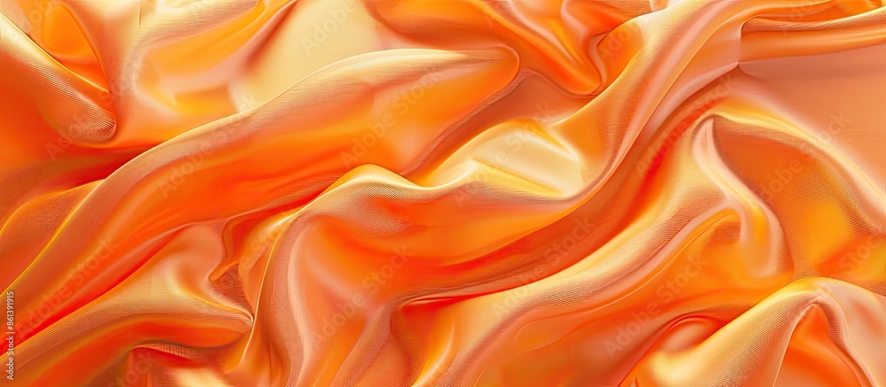 Elegant orange fabric pattern with a smooth texture for graphic design, suitable as a textile background or wallpaper with copy space image.